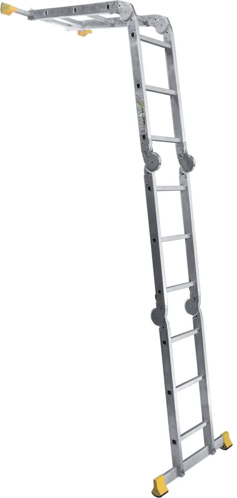 Алюминиевая профессиональная четырехсекционная шарнирная лестница трансформер T433 АЛЮМЕТ от магазина ЛесКонПром.ру