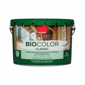 Состав деревозащитный лессирующий NEOMID Bio Color Classic бесцветный 9 л