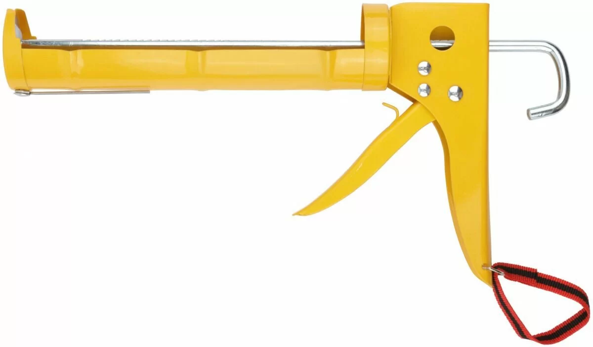 Пистолет для герметика полукорпусной усиленный FIT 14230 9 зубчатый шток от магазина ЛесКонПром.ру