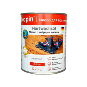 Масло для пола и лестниц с воском BioPin Hartwachsol 0,75 л