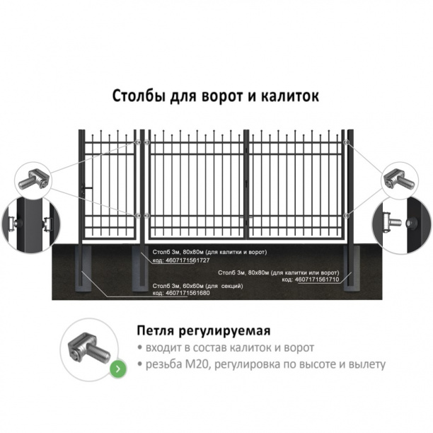 Ворота распашные Рио 3,5х1,9 м от магазина ЛесКонПром.ру