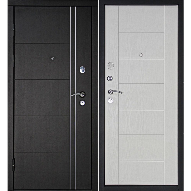 Дверь входная металлическая Тепло-Люкс дуб беленый 2050х860х102 мм левая от магазина ЛесКонПром.ру