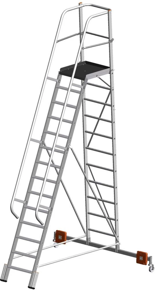 Односторонняя лестница с платформой VARIO KOMPAKT STABILO 14 ступеней KRAUSE арт.833372 от магазина ЛесКонПром.ру