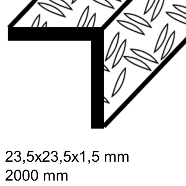 Уголок алюминиевый рифленый 23,5х23,5х2000 мм толщина 1,5 мм от магазина ЛесКонПром.ру