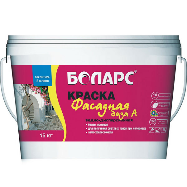 Краска фасадная Боларс База А, 15 кг от магазина ЛесКонПром.ру