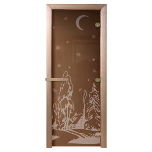 Дверь для сауны DoorWood "Зима" 190х70 см бронза
