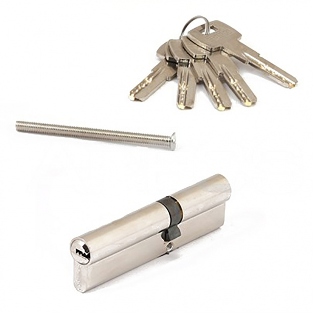 Цилиндр для замка 45х65 мм ключ-ключ SM-110 никель от магазина ЛесКонПром.ру