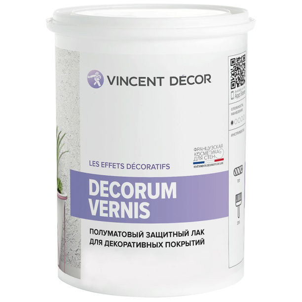 Лак защитный Vincent Decor Decorum Vernis Satin полуматовый 2,5 л от магазина ЛесКонПром.ру