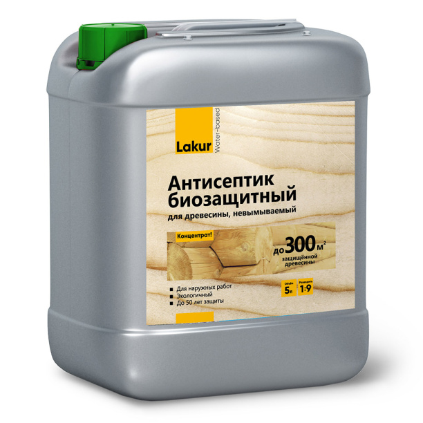 Антисептик-концентрат биозащитный 1:9 невымываемый Lakur 5 л от магазина ЛесКонПром.ру