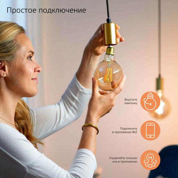 Светодиодная лампа Gauss Винтаж с Wi-Fi 6,5 Вт E27/G95 от магазина ЛесКонПром.ру