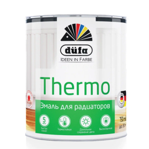 Эмаль для радиаторов глянцевая dufa Retail Thermo белая 0,75 л