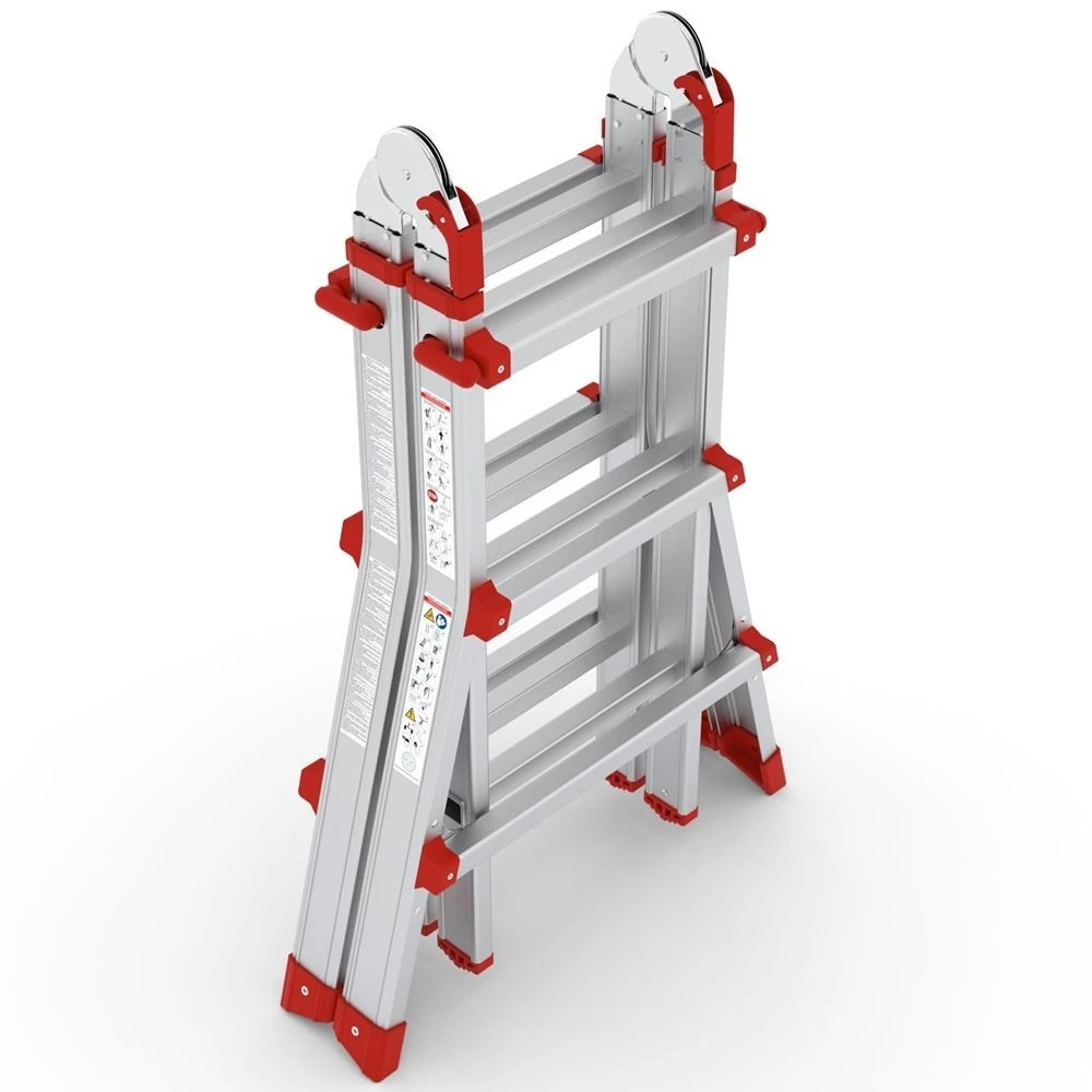 Многофункциональная алюминиевая 3-х ступенчатая TOROS складная лестница CAGSAN от магазина ЛесКонПром.ру